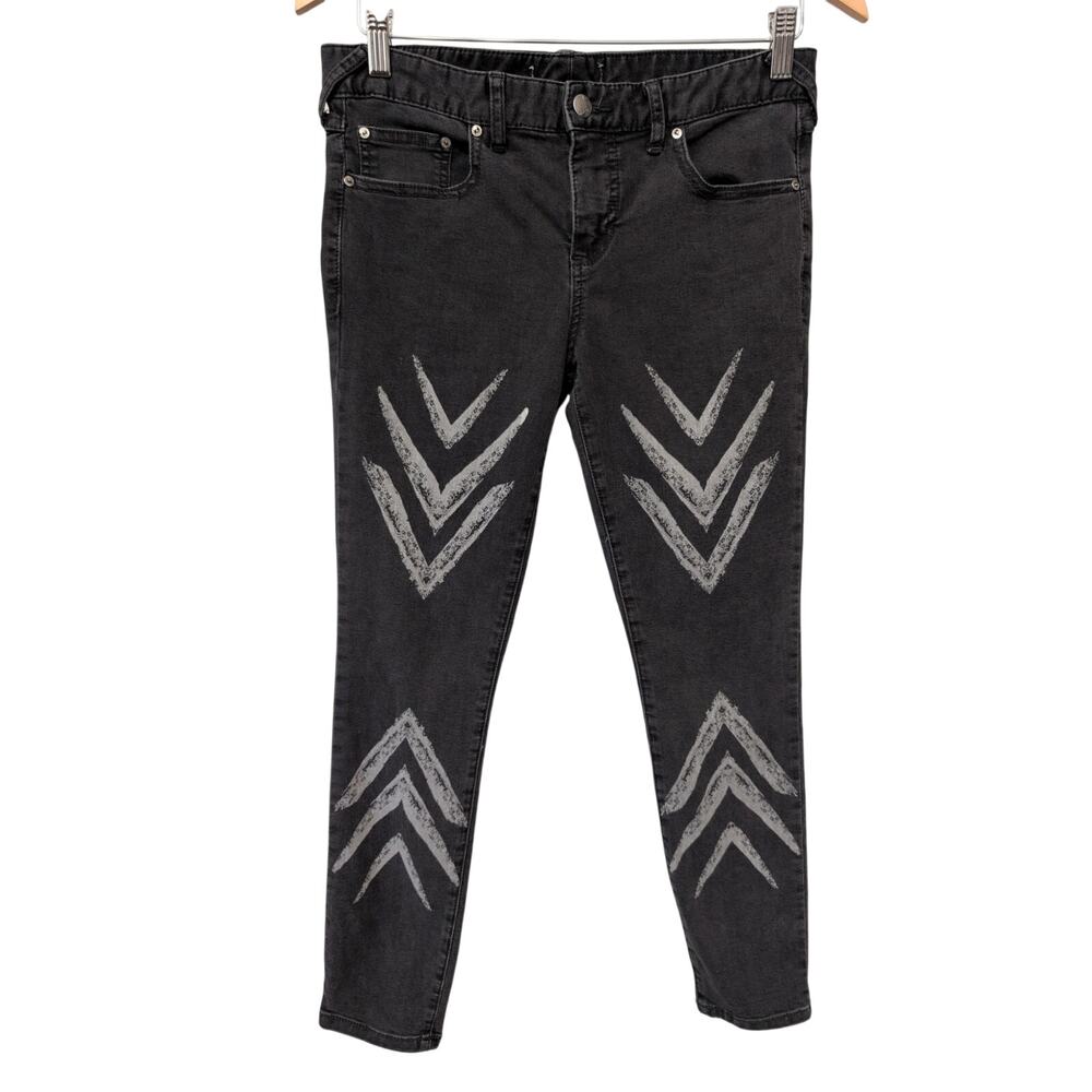 Free People Charcoal and Light Gray Cropped Jeans
